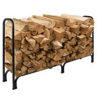 8' Firewood Log Rack Large Wood Storage Holder With Cover Heavy Duty Metal Rack - B00RYCDX1K